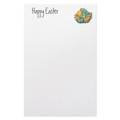 Basket of Colorful Easter Eggs 08 Customized Stationery by ArtbyJean