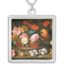 Basket of flowers, 1625 necklaces