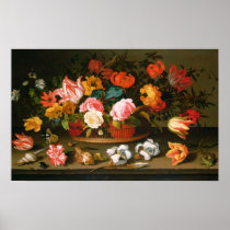 Basket of flowers, 1625 poster