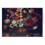 Basket Of Flowers By Linard Jaques (Best Quality) Greeting Card