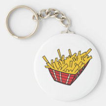 basket of french fries key chains