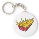 basket of french fries key chains