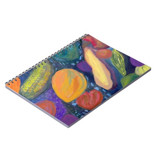 Basket of Fruits and Vegetables Spiral Notebooks