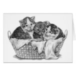 Basket of Kittens Drawing by Kelli Swan cards