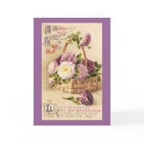 Basket of Mums Vintage Birthday Cards