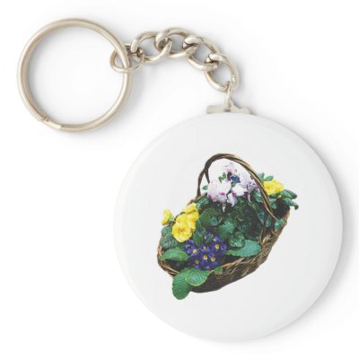 Basket of Primroses Keychains by SusanSavad