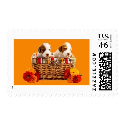 Basket Of Puppies Postage Stamps by helen2000g