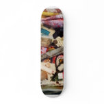 Basket of Sewing Supplies Skate Boards