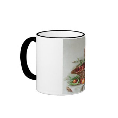 BASKET OF SUMMER FRUITS COFFEE MUGS by ANGELHELEN