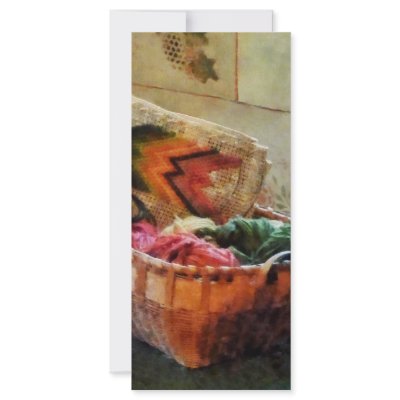 Basket of Yarn and Tapestry Personalized Rack Card by SusanSavad