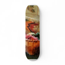 Basket of Yarn and Tapestry Custom Skate Board