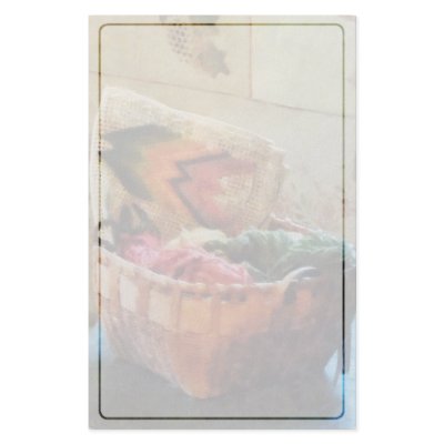 Basket of Yarn and Tapestry Customized Stationery by SusanSavad