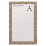 Basket Weave Art Pattern 1 • Monogram Stationery
