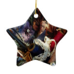 Basket With Crocheting And Thread Christmas Ornaments