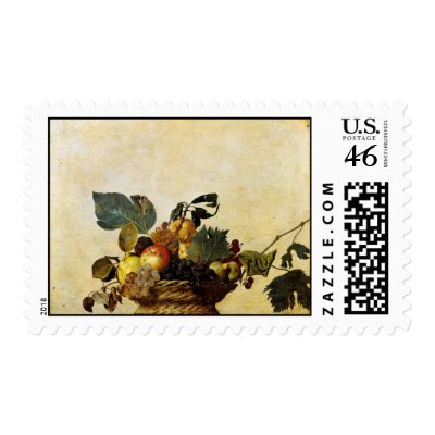 Basket with Fruit, Caravaggio Postage by VintageArtPosters