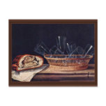 Basket With Glass Pie And A Letter By Stoskopff Post Card