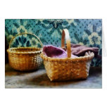 Basket With Knitting Greeting Card
