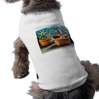 Basket With Knitting Dog T-shirt by SusanSavad