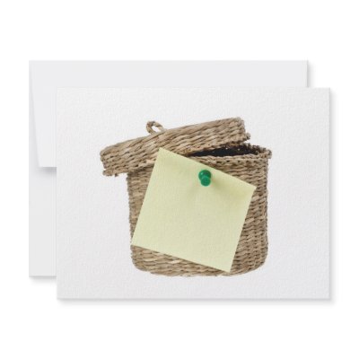 Basket with sticky note personalized invite by joxxxxjo