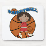 BASKETBALL African American Girl T-shirts and Gift Mouse Pads