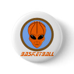 Basketball Alien Pinback Buttons
