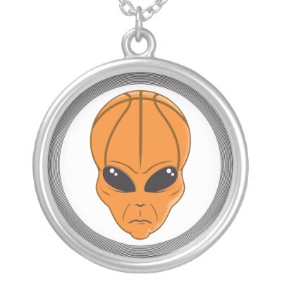 basketball alien head jewelry Zazzle_necklace basketball alien head jewelry Zazzle_necklace