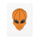basketball alien head postcards