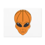 basketball alien head postcards