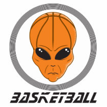 basketball alien head with text photo cutouts