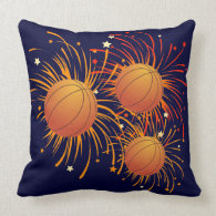 Basketball and Fireworks American MoJo Pillow throwpillow