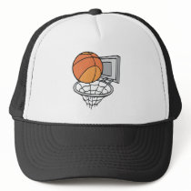 basketball and net vector graphic hats