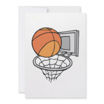 basketball and net vector graphic personalized invitations