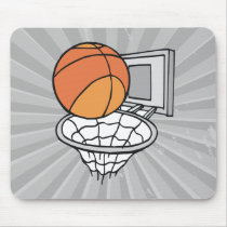 basketball and net vector graphic mouse pad