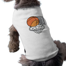 basketball and net vector graphic pet tee shirt