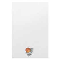 basketball and net vector graphic custom stationery