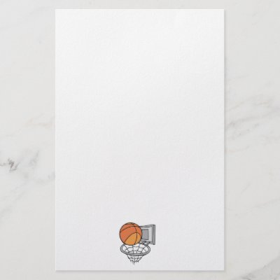 basketball and net vector graphic custom stationery