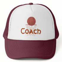 Basketball and net, with Coach sports hat. by Cherylsart Basketball and net, with Coach sports hat.