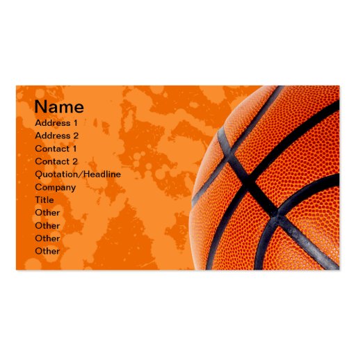 Basketball and Paint Splatter Business Cards (front side)