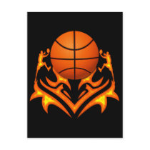 BASKETBALL AND PLAYERS POST CARD