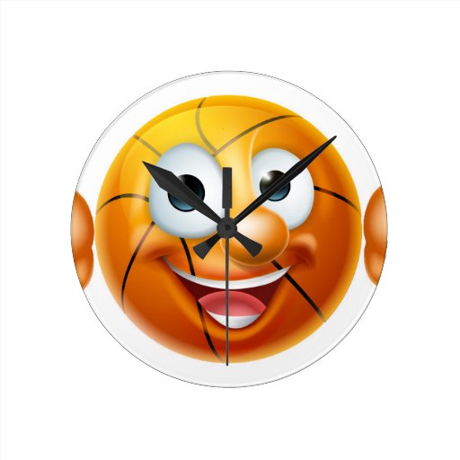 Basketball Ball Man Cartoon Character Round Clock | Zazzle