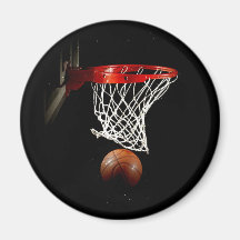 Basketball Ball & Net Fridge Magnets