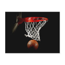 Basketball Ball & Net Post Card
