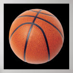 Basketball Ball Orange and Black Poster