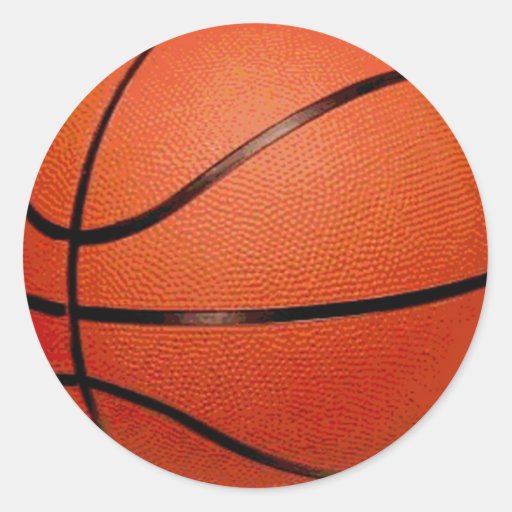 Basketball Ball Round Stickers | Zazzle