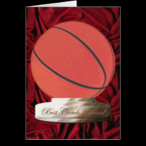 Basketball Best Coach Award Card