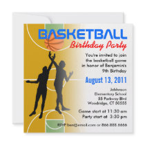 Basketball Birthday Party Invitation 1