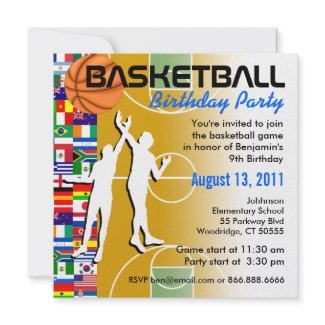 Basketball Birthday Party Invitation 2 invitation