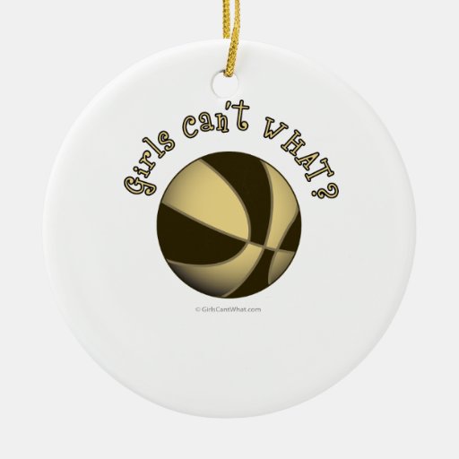 Basketball - Black/Gold Christmas Ornaments