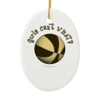 Basketball - Black/Gold Christmas Tree Ornaments