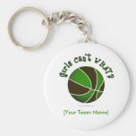 Basketball - Black/Green Key Chains
